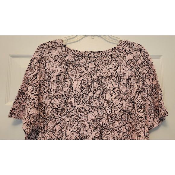 NWT Croft & Barrow Women's Size 1X Pink & Navy Short Sleeve Scoop Neck Shirt - Picture 8 of 8